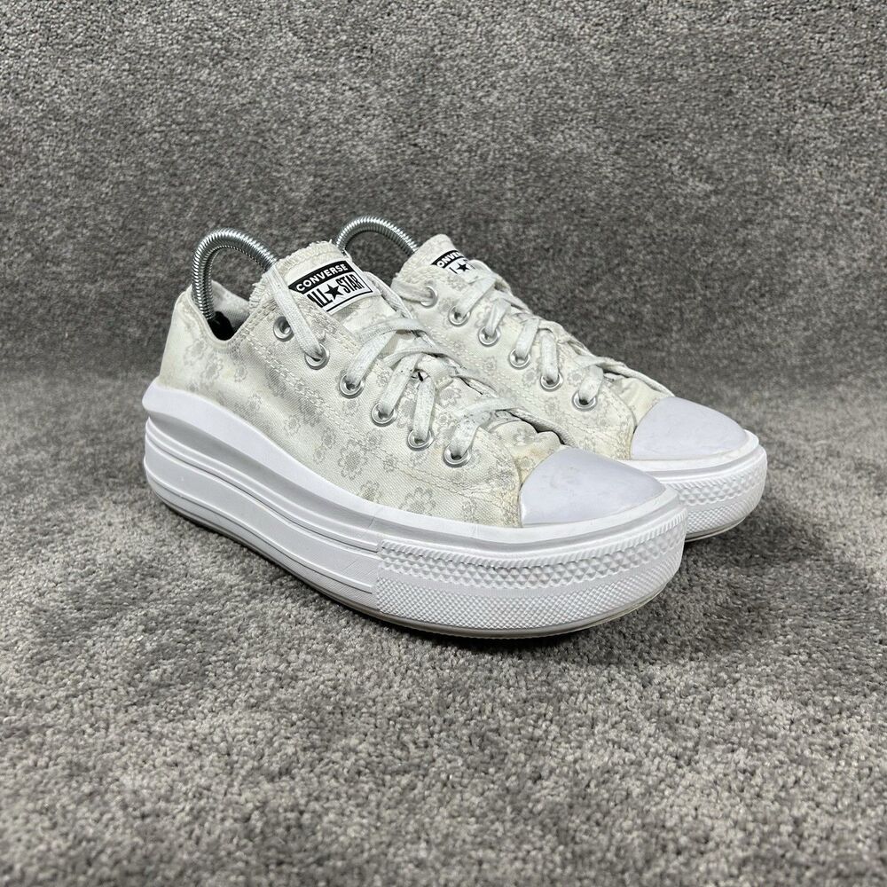 Converse CTAS Move OX A00841C Women's Size 9 Tonal Floral Platform Shoes Used - Picture 3 of 13